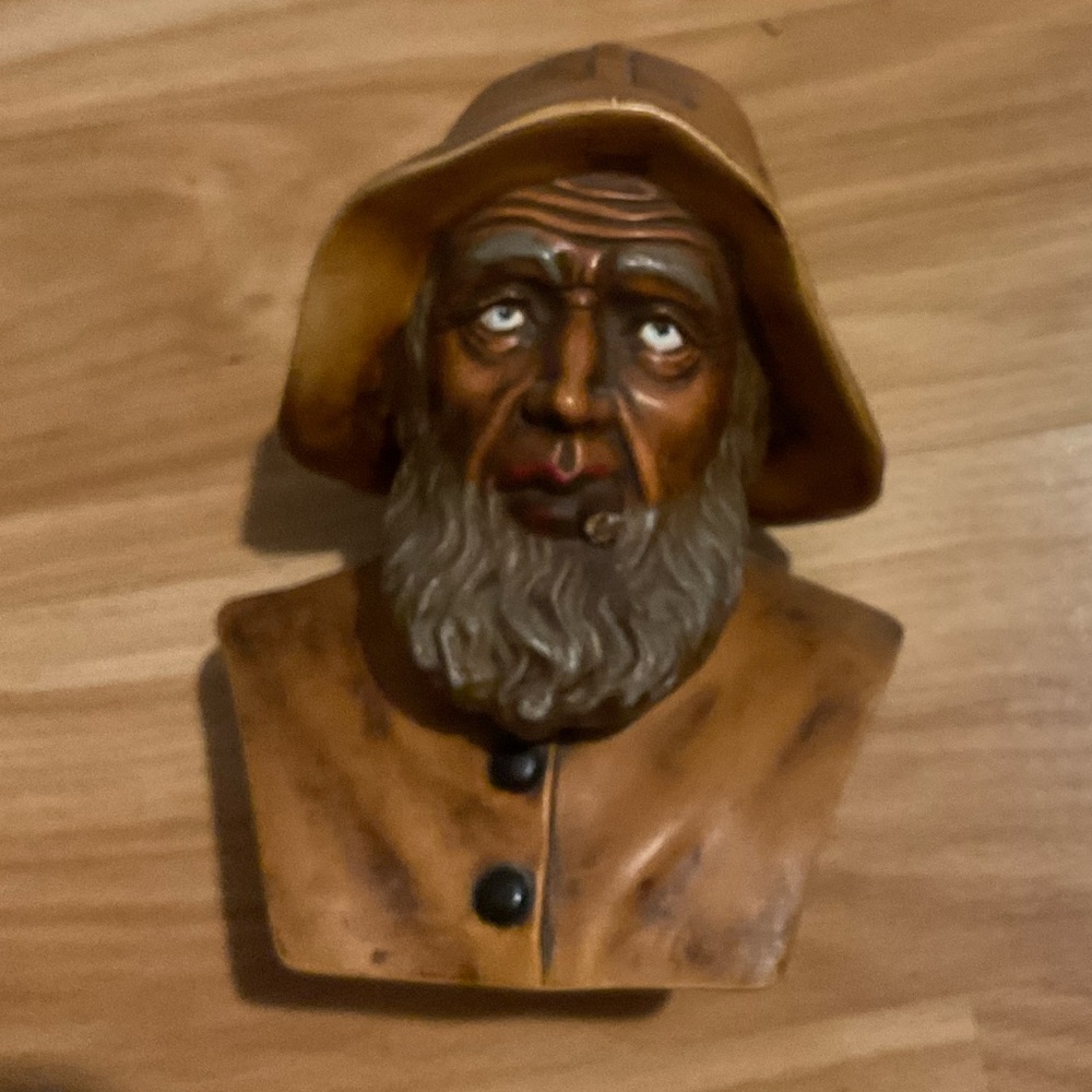 Rustic Fisherman Ceramic Bust mcm vintage